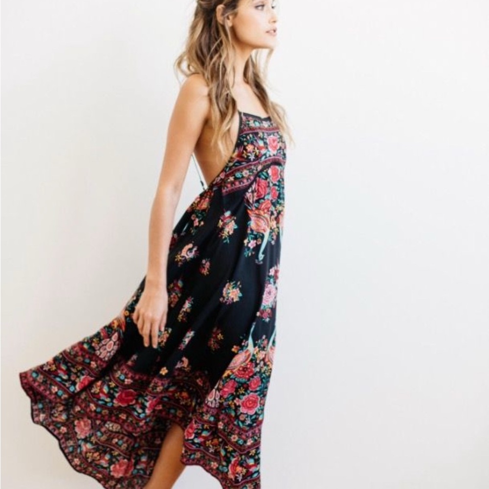 Spell Hotel Paradiso Strappy Maxi Dress • Jet (Black) • XS